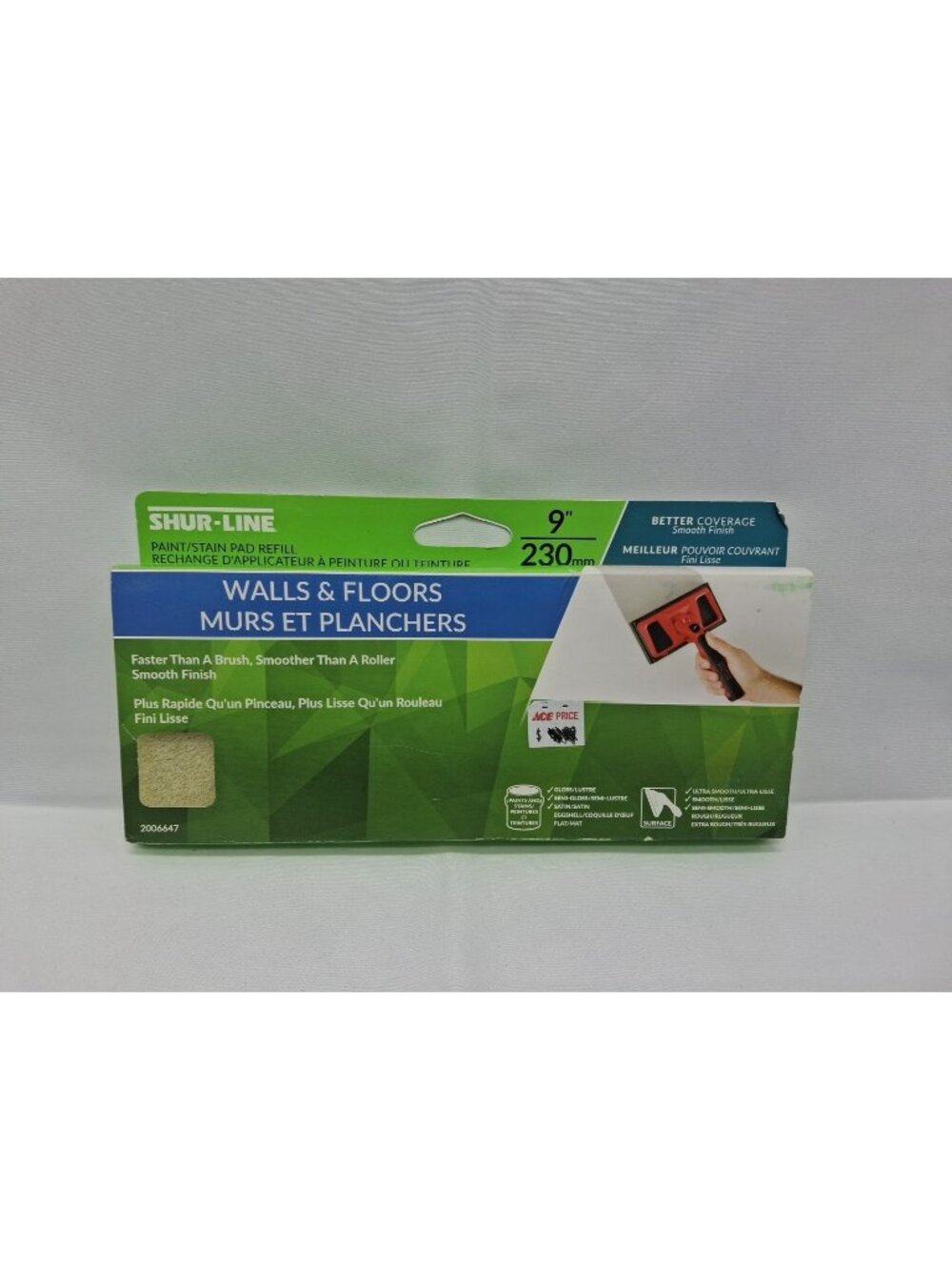 Shur-Line 2006647 Paint Pad Refill, 3-3/4 X 9, Plastic, Green